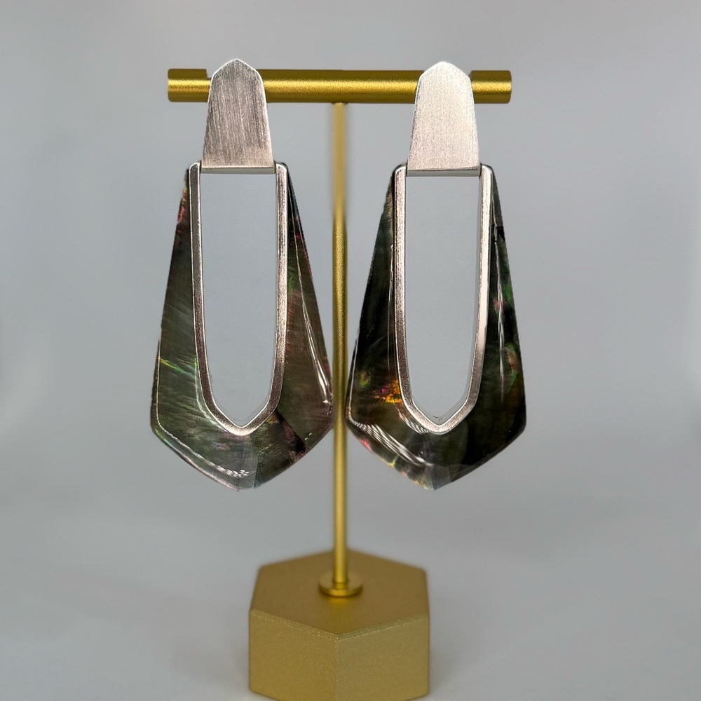 Kendra Scott Iridescent Silver Earrings